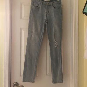 Levi’s Mid Rise Skinny Ripped Jeans